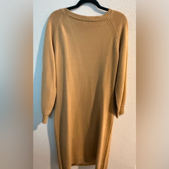 New York & Company Women’s Tan Knit Midi Sweater Dress - Picture 5 of 6